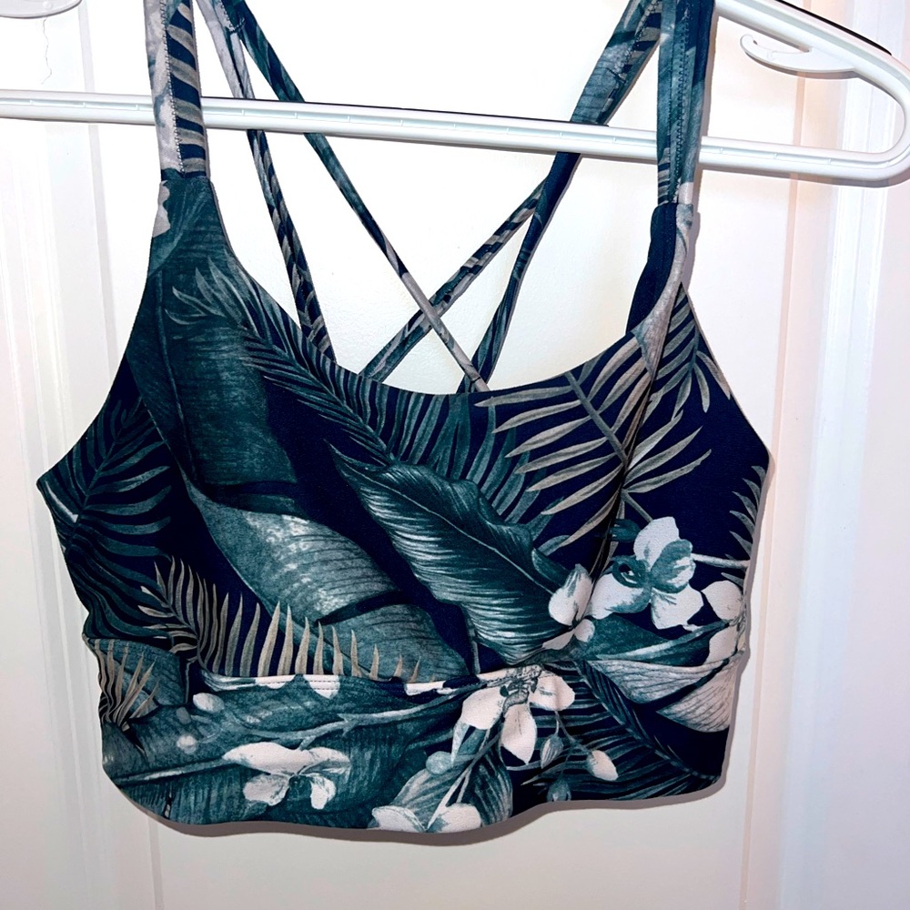 Tropical Print Strappy Crop Top